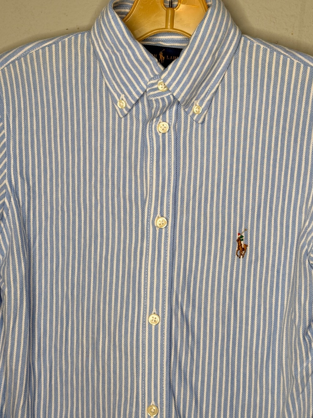 Ralph Lauren Knit Oxford Blue Shirt - Picture 2 of 6